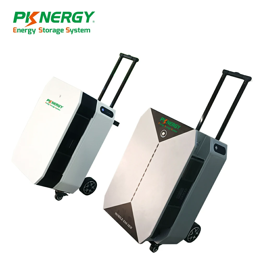 PKNERGY Batteria solare portatile da 5Kwh-30Kwh con ruote robuste per l'esterno e la casa